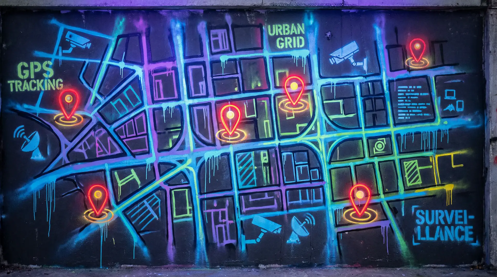 迅雷 狗狗 狗仔追踪地图 - 城市涂鸦风格